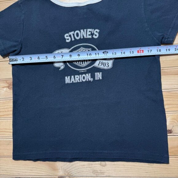Vintage 1995 Harley-Davidson Stone's Marion Indiana Graphic Biker T-Shirt - XL - Picture 7 of 8